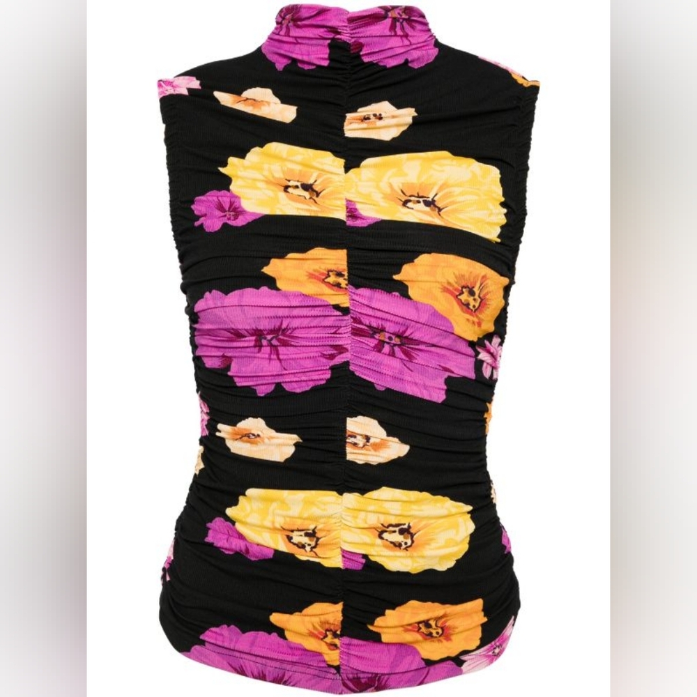 ACLER Black Floral Top NWT Sz 4